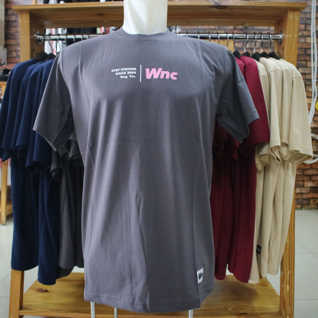 WNC - Kaos Pria Dewasa Distro Original 100% Abu-abu