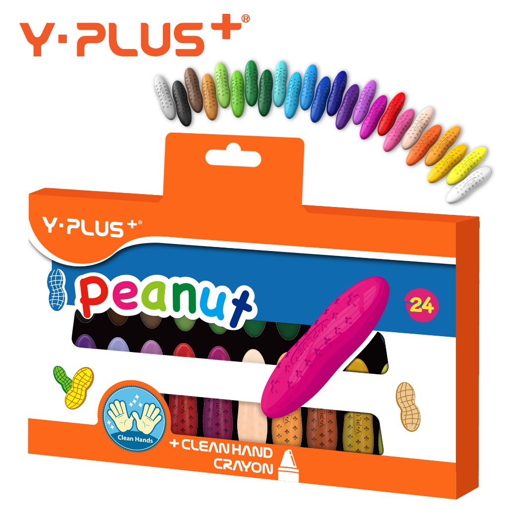 

YPLUS Solid Crayon 24 Colours Krayon Kacang non-toksik dan tidak berbau, aman untuk anak-anak
