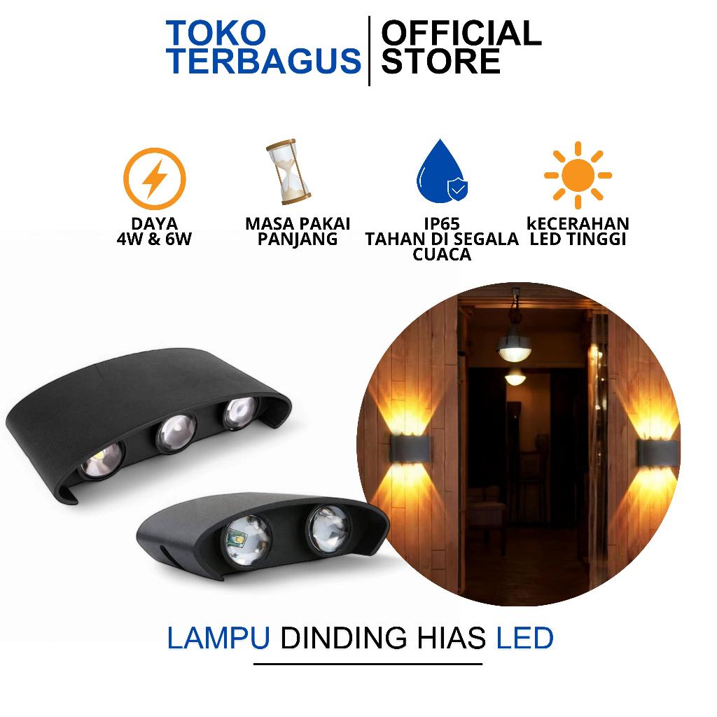 Lampu Dinding Minimalis Hitam Wall Lamp Indoor Outdoor Berkualitas