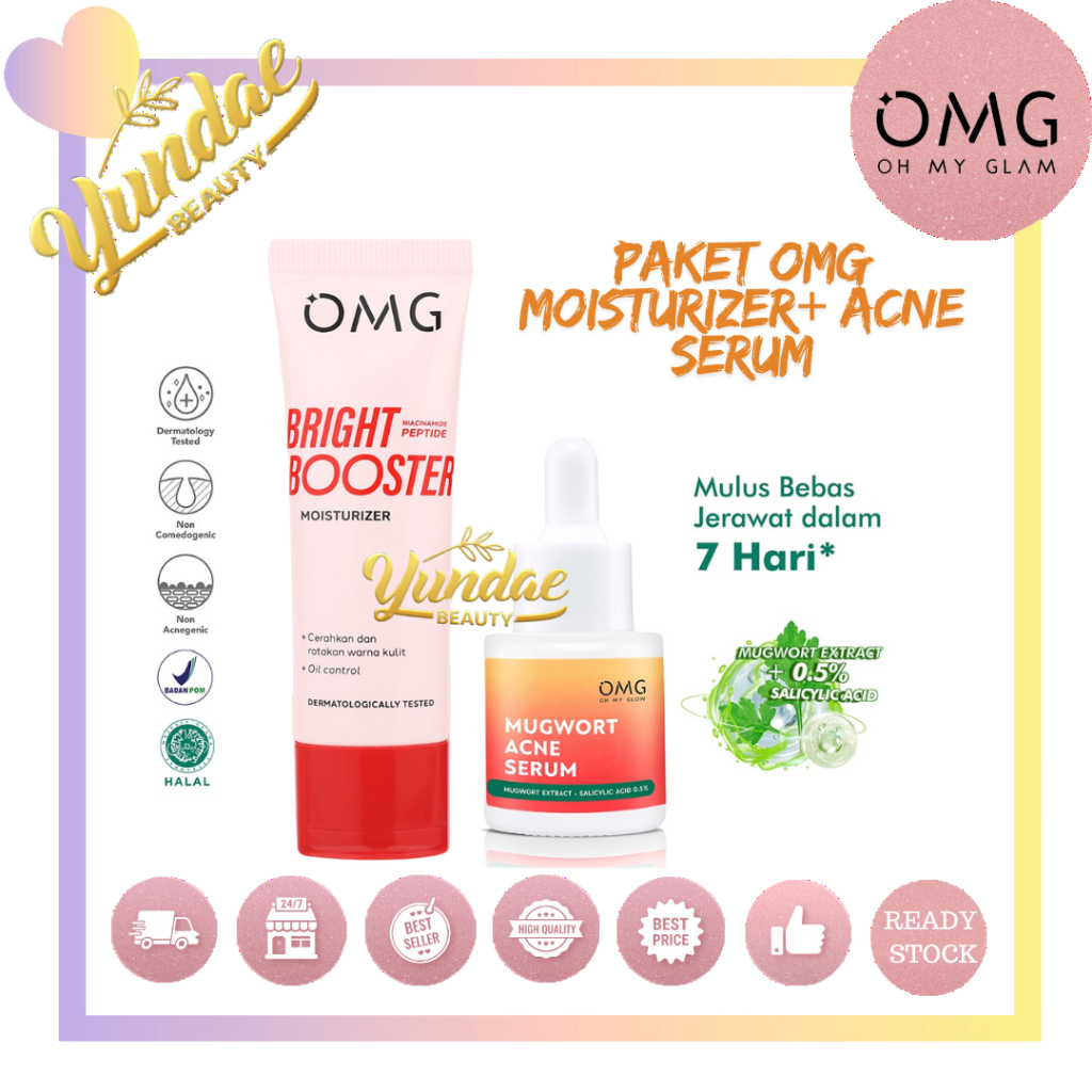 OMG Mulus Tanpa Tapi Starter Kit (Moisturizing Cream + Serum Mugwort Acne)
