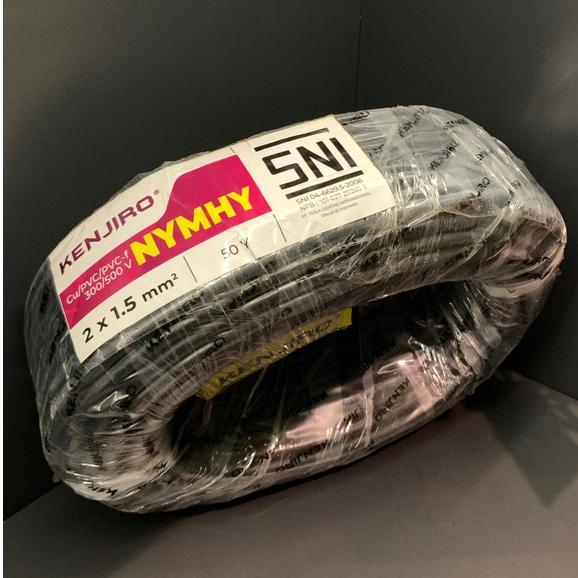 Kabel Listrik Tembaga Kabel NYMHY 2x1.5mm Kabel Listrik Serabut instalasi Merek Kenjiro Per Meter