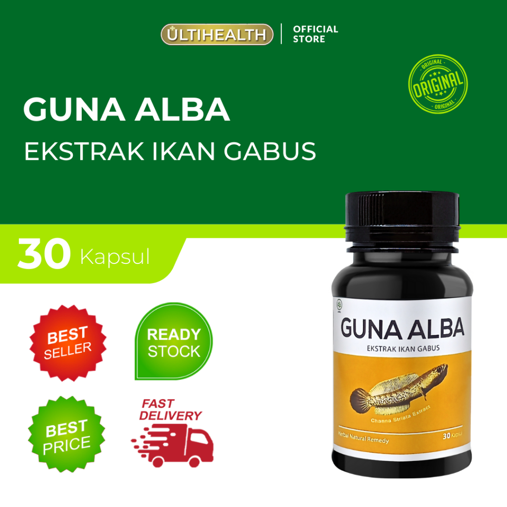 GUNA ALBA EKSTRAK IKAN GABUS ISI 30 KAPSUL SUPLEMEN KESEHATAN