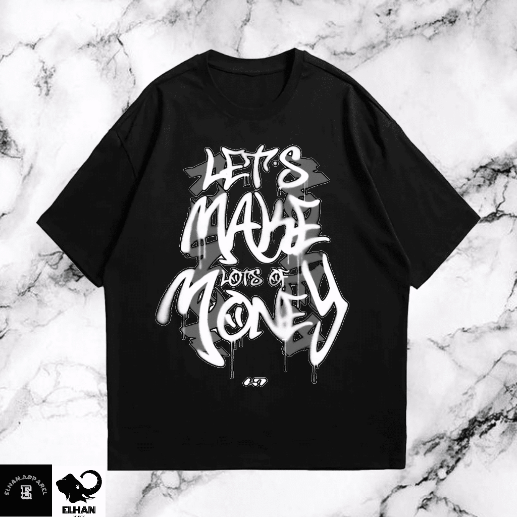 KAOS OVERSIZE HITAM LETS MAKE | BAJU VINTAGE | KAOS HITAM| BAJU VINTAGE | KAOS  HITAM PRIA |KAOS OVE