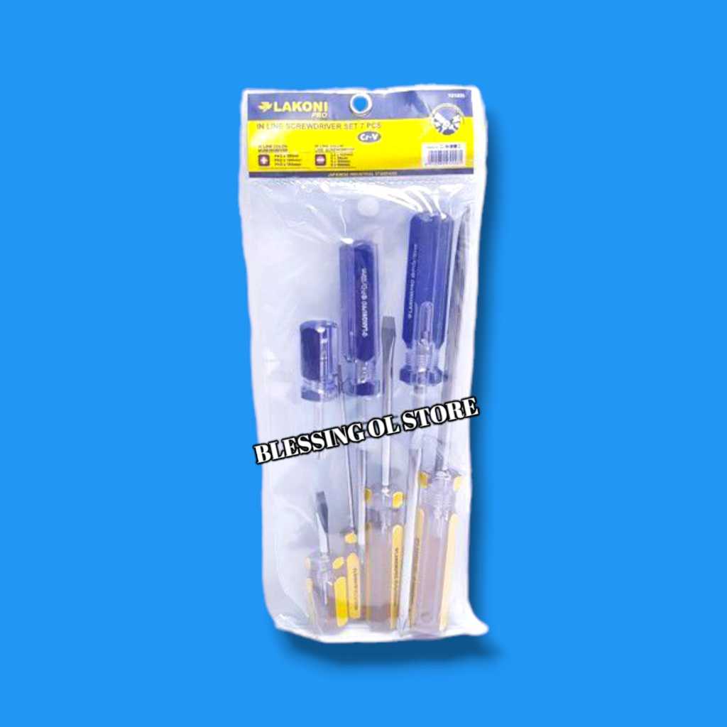LAKONI PRO OBENG 7 PCS / IN LINE SCREWDRIVER SET LAKONI PRO