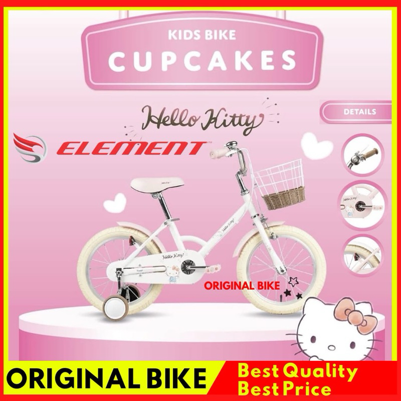 Sepeda Anak Perempuan 16 inch Element Cupcake Hello kitty