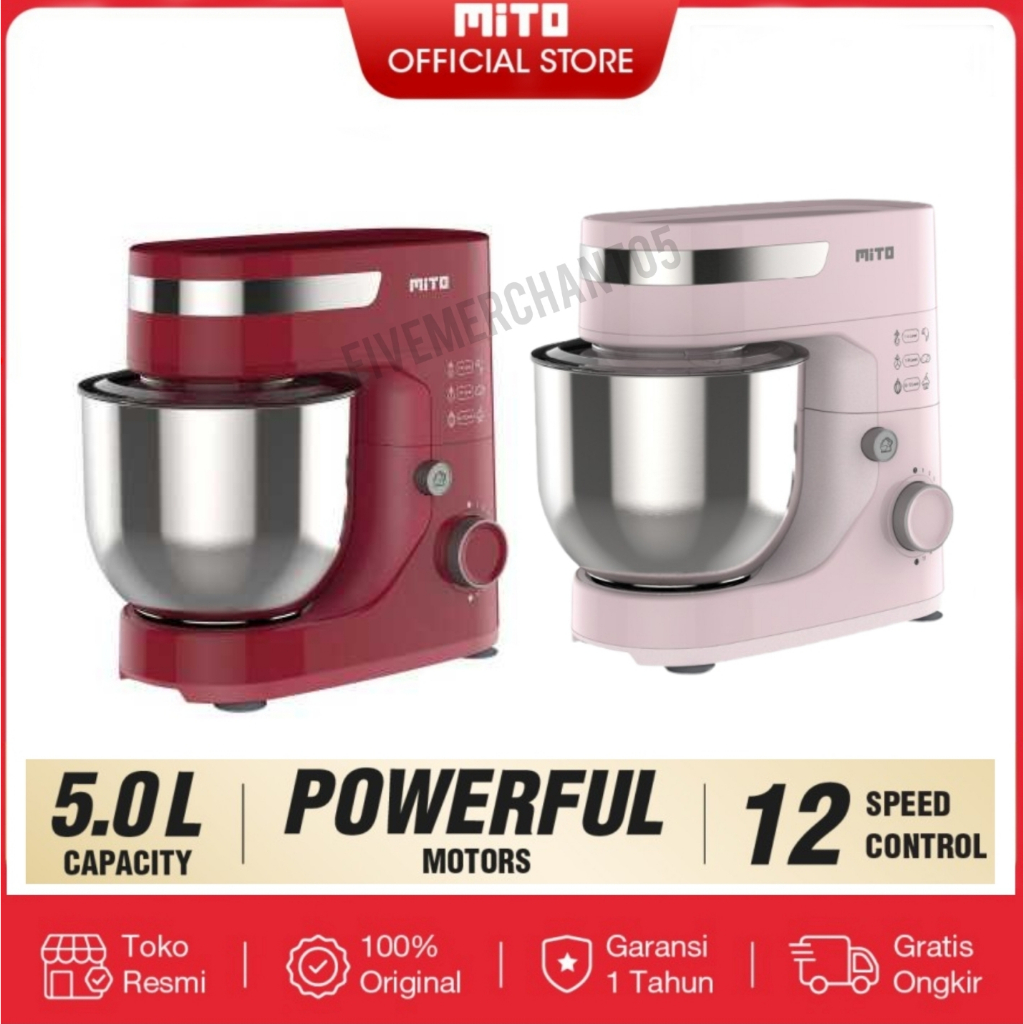 Stand Mixer Mito MX 100 5 Liter Mixer Dudukan Mito Mixer Jumbo Mito Pengaduk Adonan Telur Mito MX 50