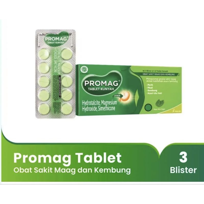 Promag Tablet 1 box isi 3 blister