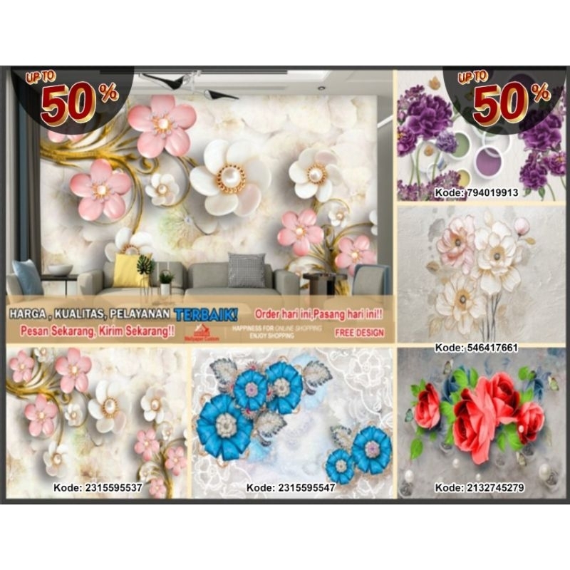 Wallpaper Custom 3D Tema Mural | Wallpaper Ruang Tamu | Wallpaper Ruang Mural | Wallsticker | Wallpa