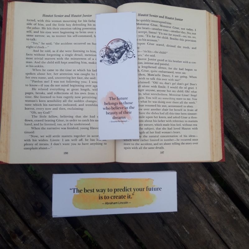 

Penanda Bacaan Motif Putih Polos Quotes Motivasi-Paper Bookmark