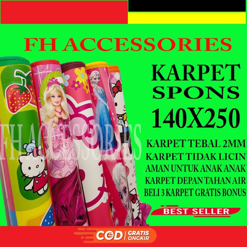 Tikar spon eva Jumbo 140x250 / Karpet lantai spon tahan air / tikar plastik murah