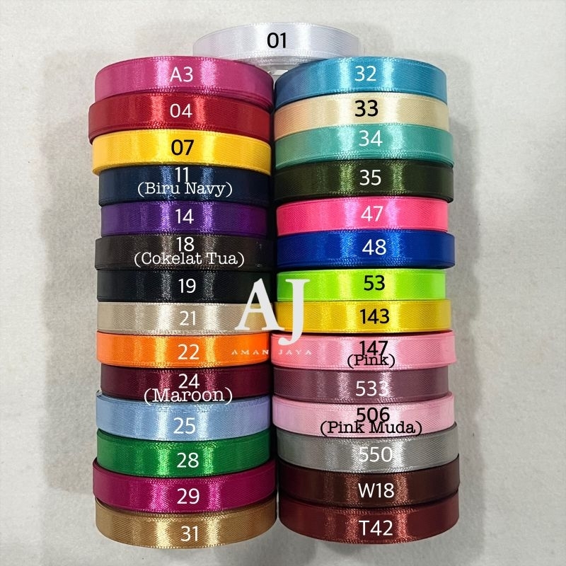 

Pita Satin 1/2 Inch / Pita Saten 1,25 cm