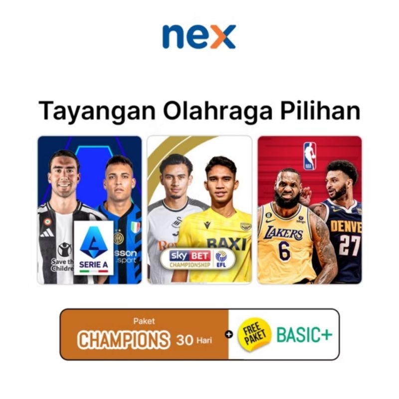 Paket Champions Nex Parabola 1 Bulan