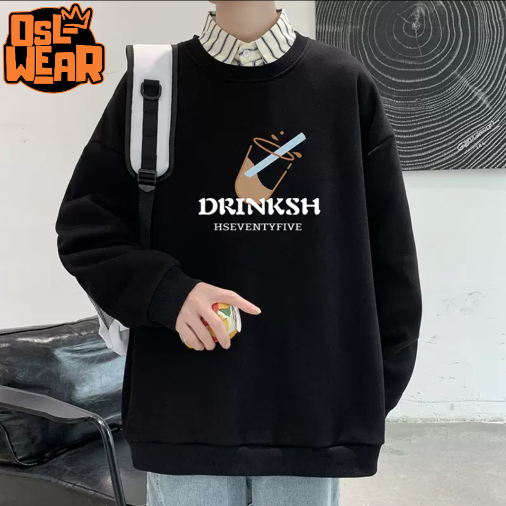 Oslwear  Sweater Drinksh Outfit Pria Wanita  Oversize Korean Style