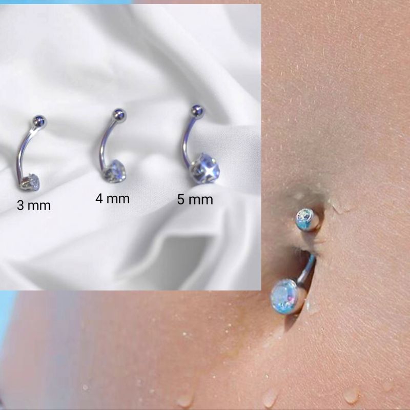 Anting tindik permata pusar titanium pria dan wanita