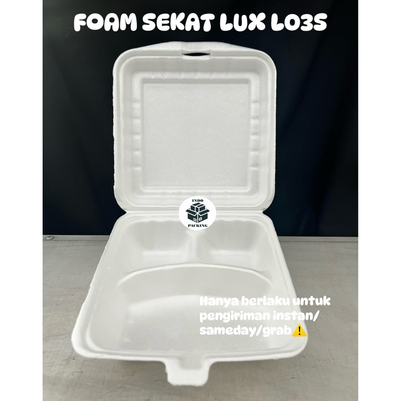 isi 100 Sterofoam Sekat Foam Sekat Lux L03S / Sterofom / Foam Makanan Bagus / Wadah Bubur Nasi