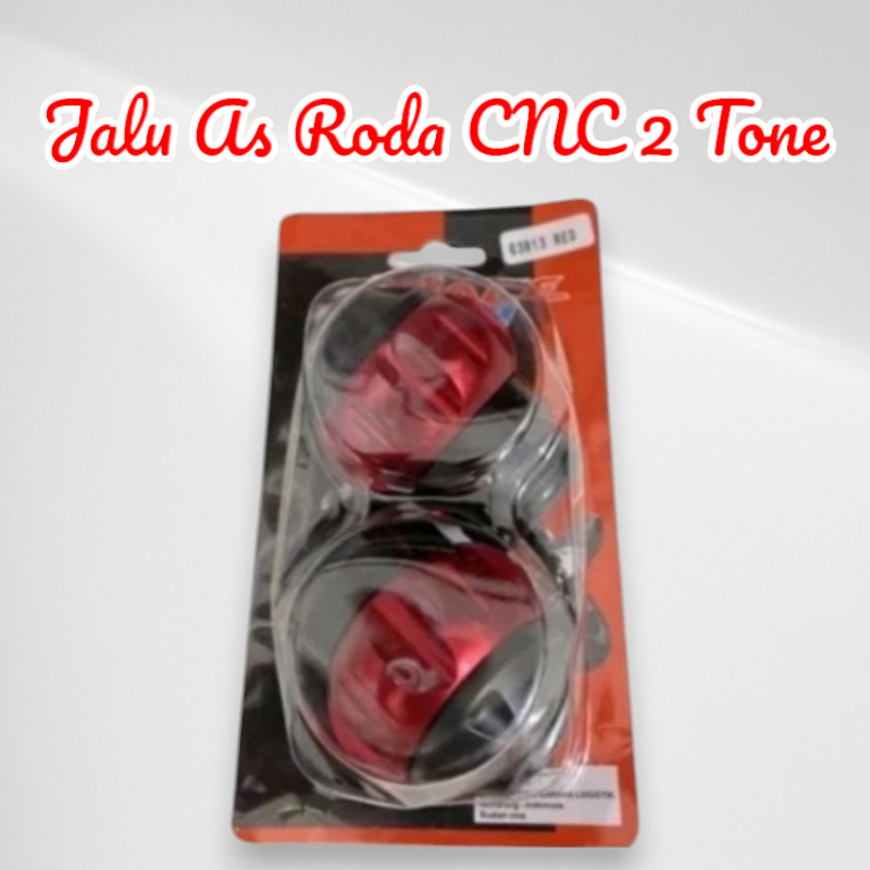 Jalu As Roda CNC / Tutup As Roda 2 Tone CNC , Model Kerucut Depan Belakang , Universal ( Semua Motor