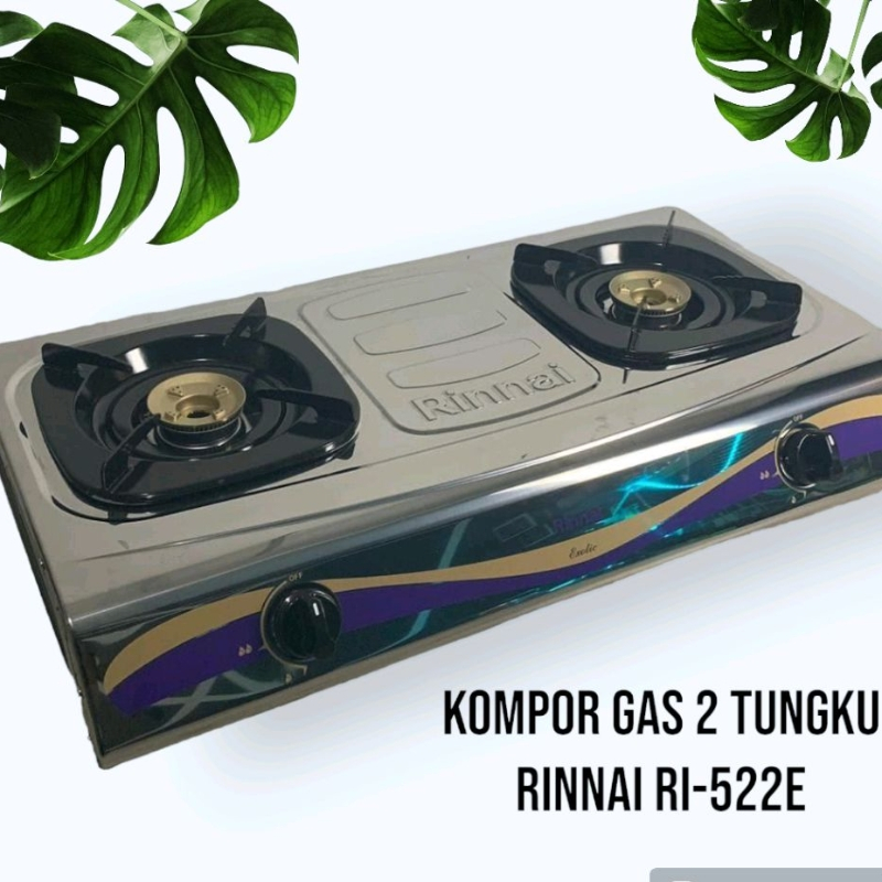 JPM X RINNAI RI522E - Rinnai Kompor Gas 2 Tungku Stainless / Original Kompor Gas Rinnai Murah