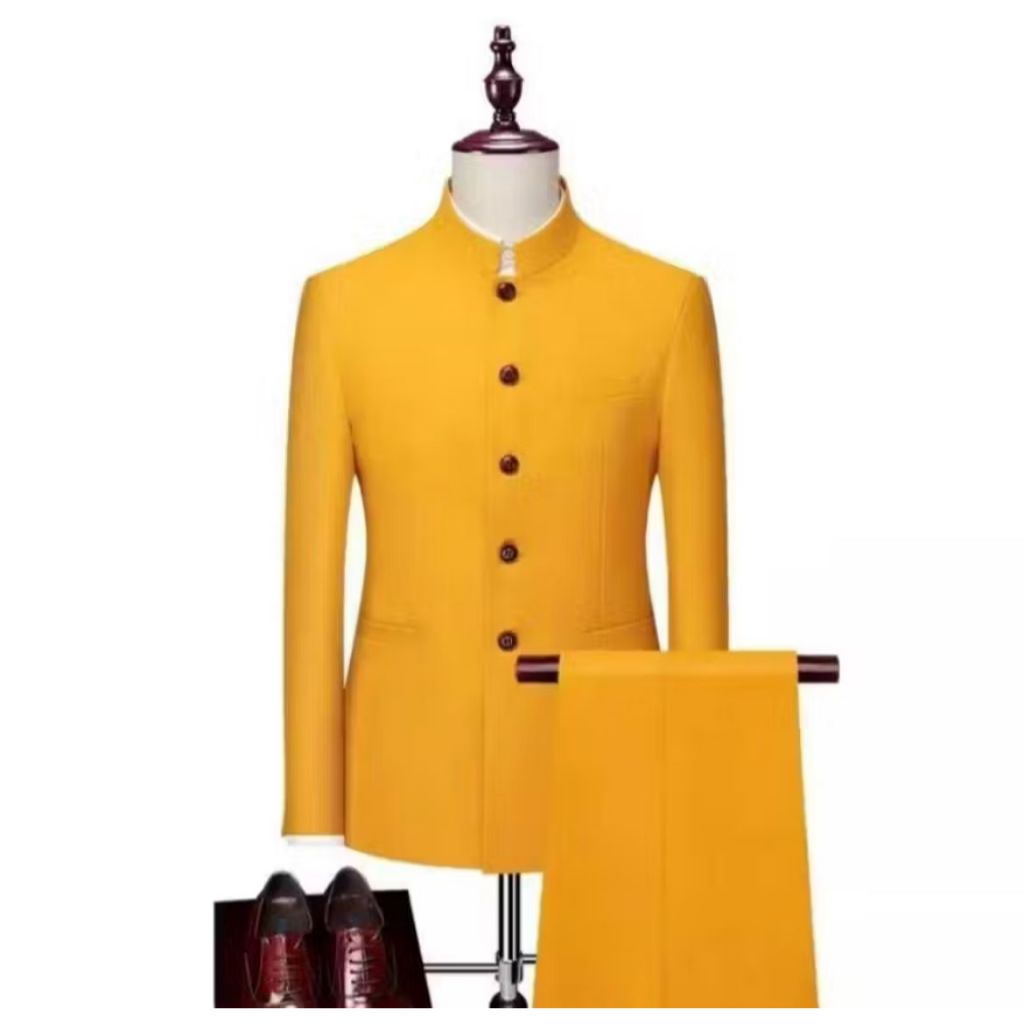 BIG SALE 2 IN 1 SETELAN JAS KOKO DAN CELANA SET JAS MANDARIN PRIA DEWASA FULL PURING JAS SANTRI GURU