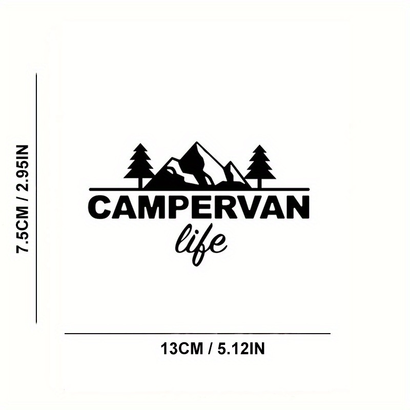1Pcs Cutting Sticker Vinyl Campervan Life Mountain Sticker / Sticker Campervan Indonesia
