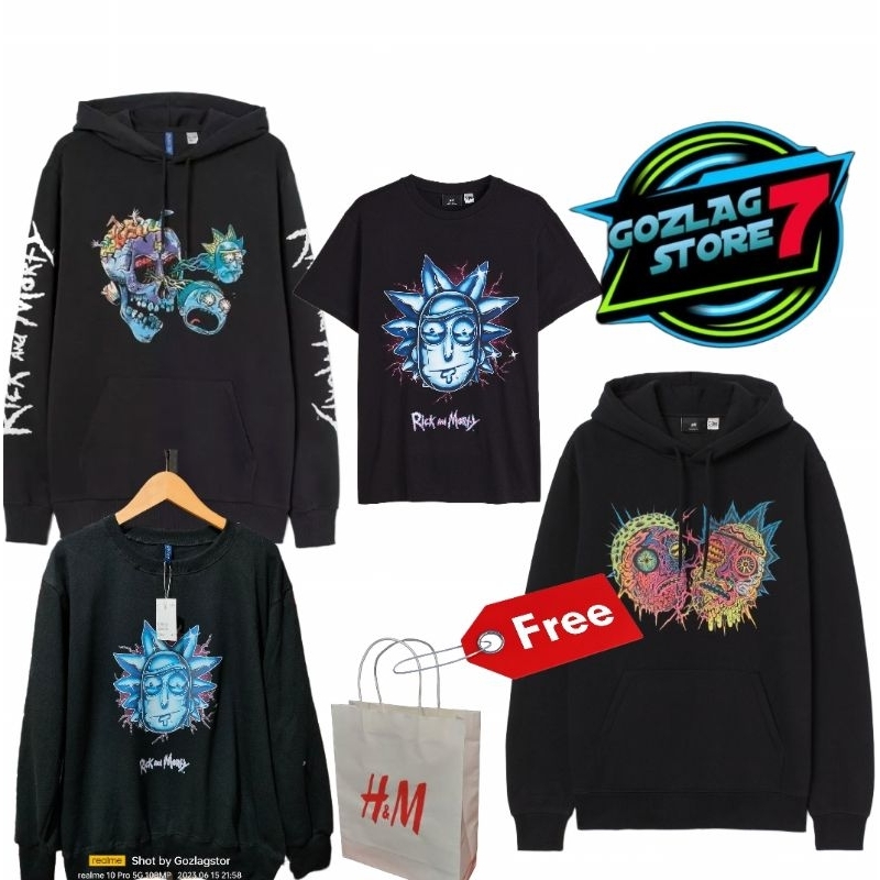 Hoodie Rick And Morty HM Hoodie Pria HM