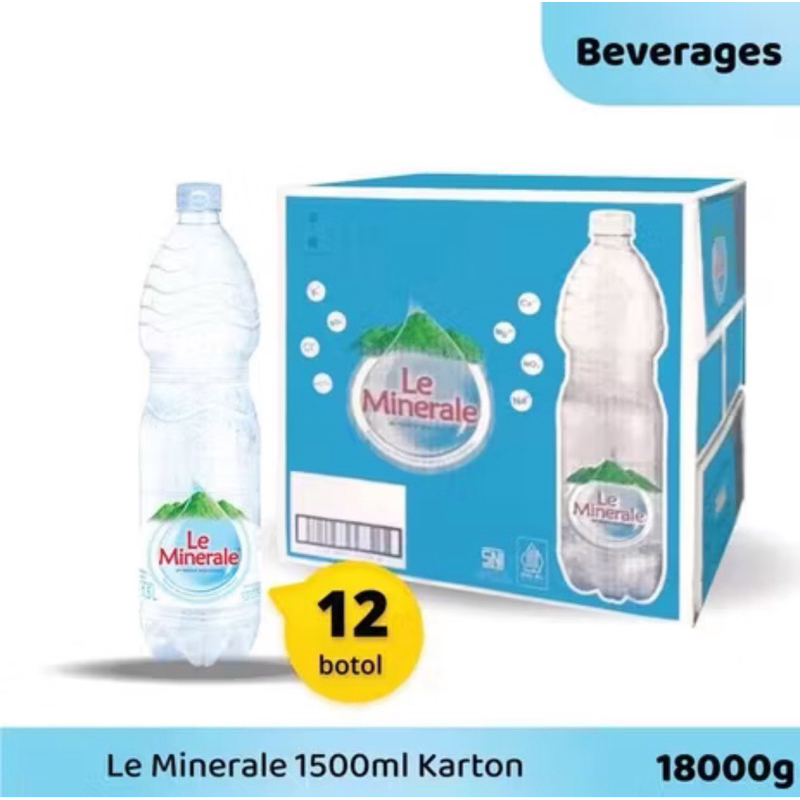 

1 DUS LE MINERALE 1.500 ML. 100% BARU BERSEGEL ORI