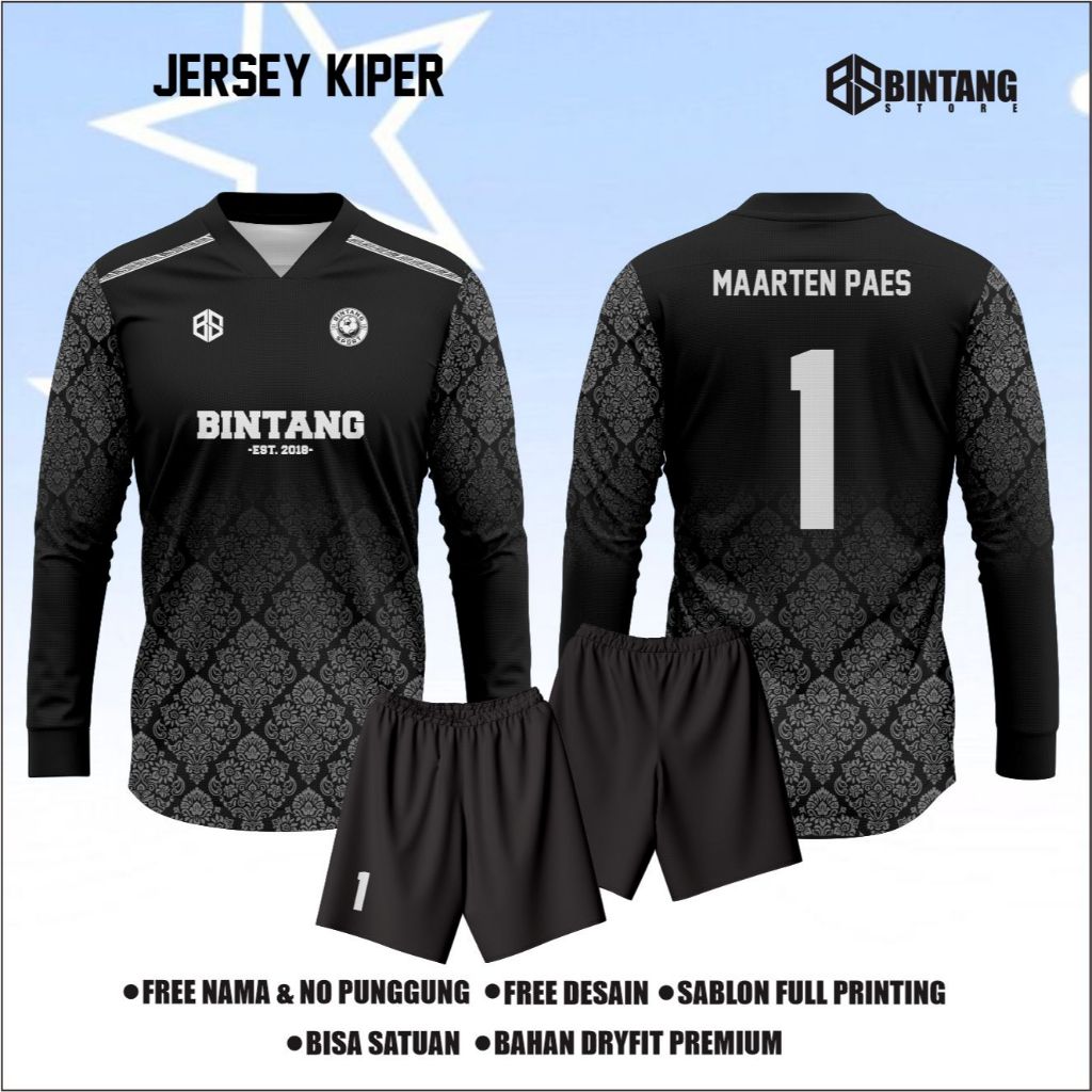 Jersey kiper futsal printing jersey bola gratis nama nomor punggung