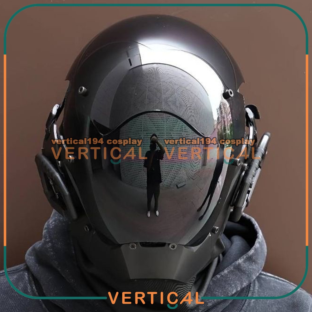 Baritaxxx - Topeng Cyberpunk Helm Techwear Robot Cosplay Polisi Party Mask