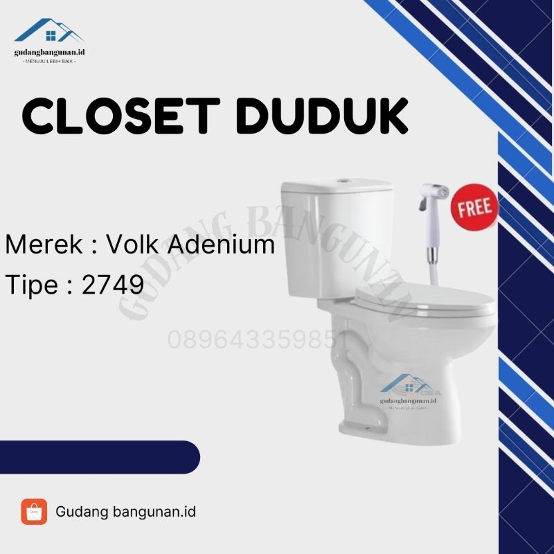 CLOSET DUDUK TABUNG VOLK 2749 Free jet shower