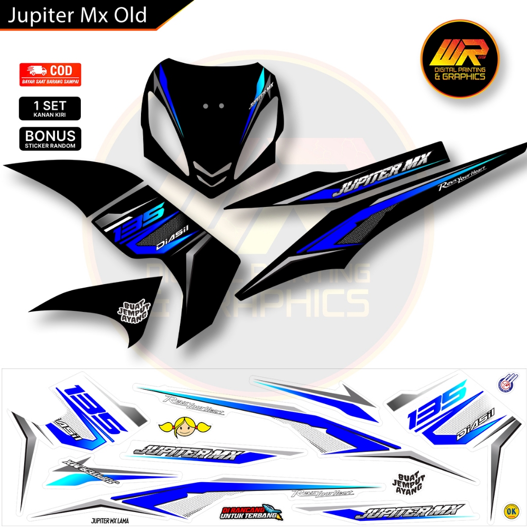 Striping Jupiter Mx Old Bahan Bening Transparan Stiker Jupiter Mx Old