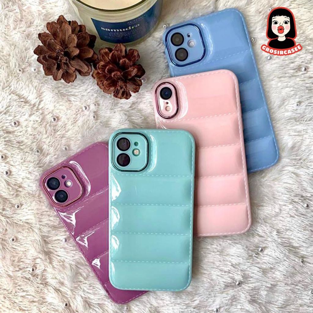 Glossy Puff case iphone 7 8 plus x xs xr max 11 12 pro max