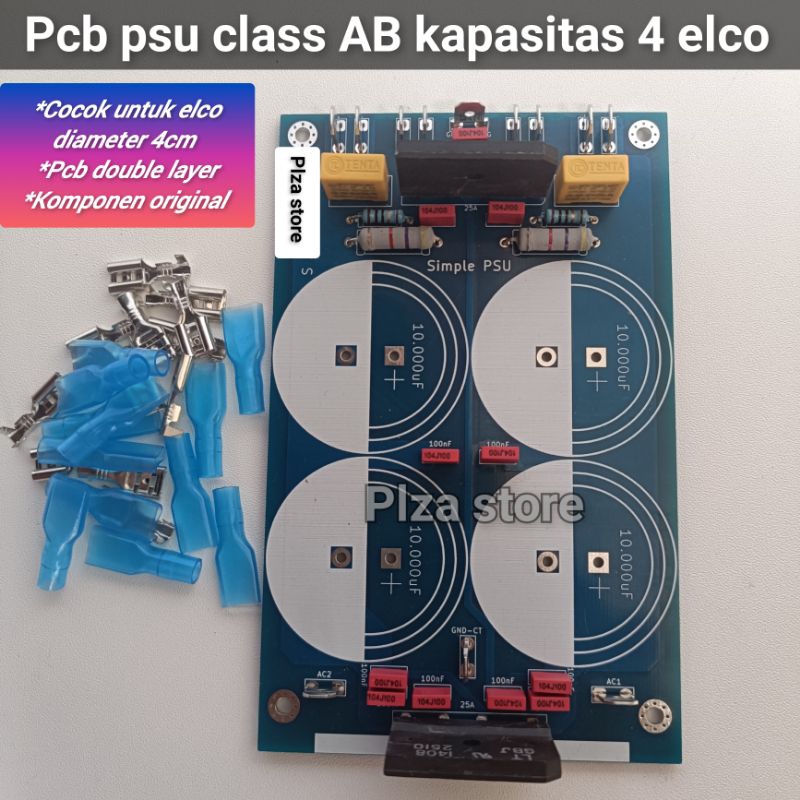 Pcb psu class AB 4 elco cocok elco diameter 4cm double layer
