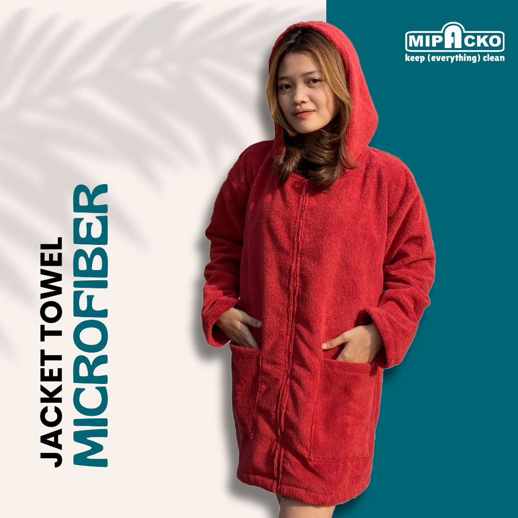 Mipacko Handuk Jaket Microfiber - Tangan Panjang Hoodie