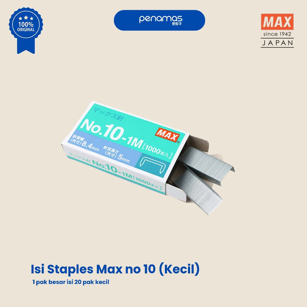 

ISI STAPLES NO 10 MAX / 1 PAK BESAR