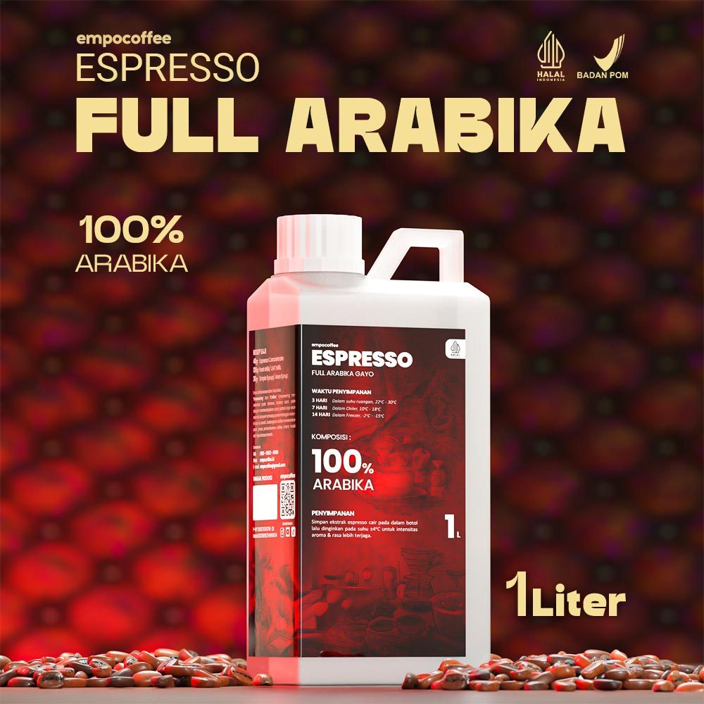

Espresso Cair 1 Liter Full Kopi Arabika Gayo Minuman Arabica Coffee 1L - 1 Liter