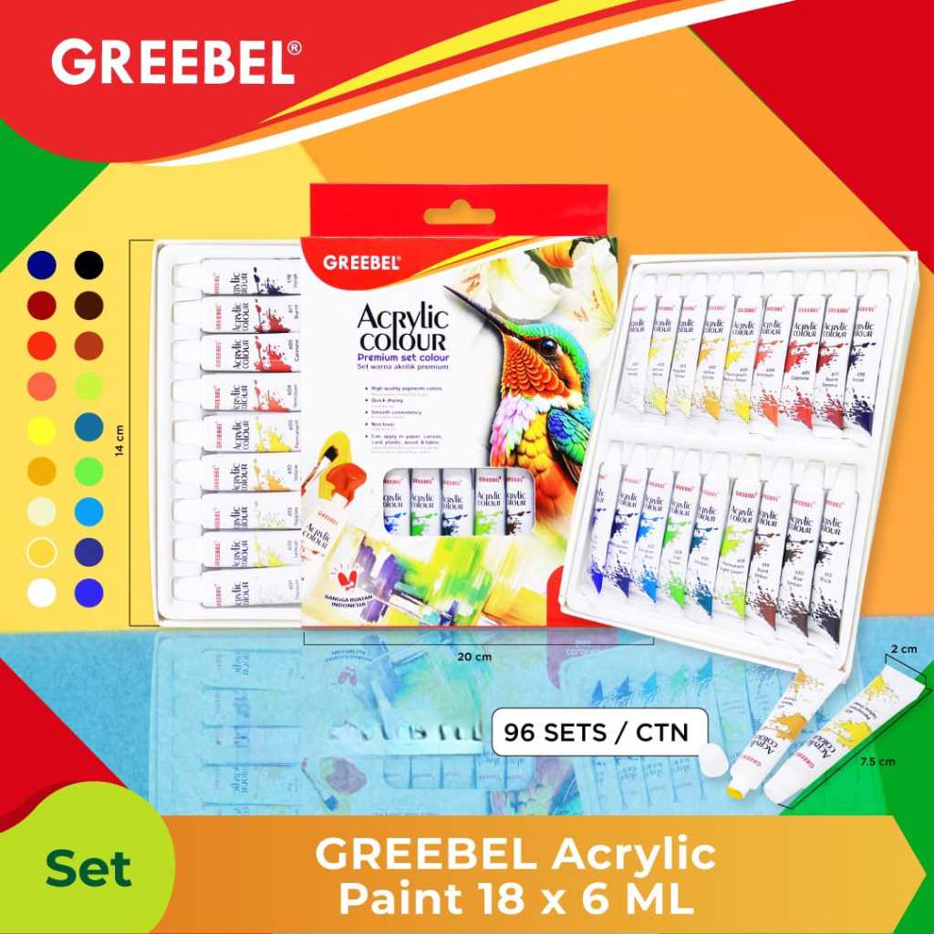 

CAT ACRYLIC 18 WARNA 6 ML GREEBEL