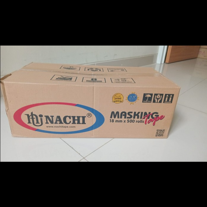

NACHI Lakban Kertas Isolasi Solasi Masking Tape 3/4 inch (18mmx20yd) / 1 DUS isi 500 roll