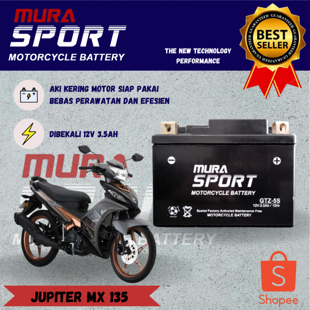 Aki Kering Motor Jupiter MX 135, MX KING NEW 12V 3.5AH MURA SPORT aki kering mx king GTZ5S