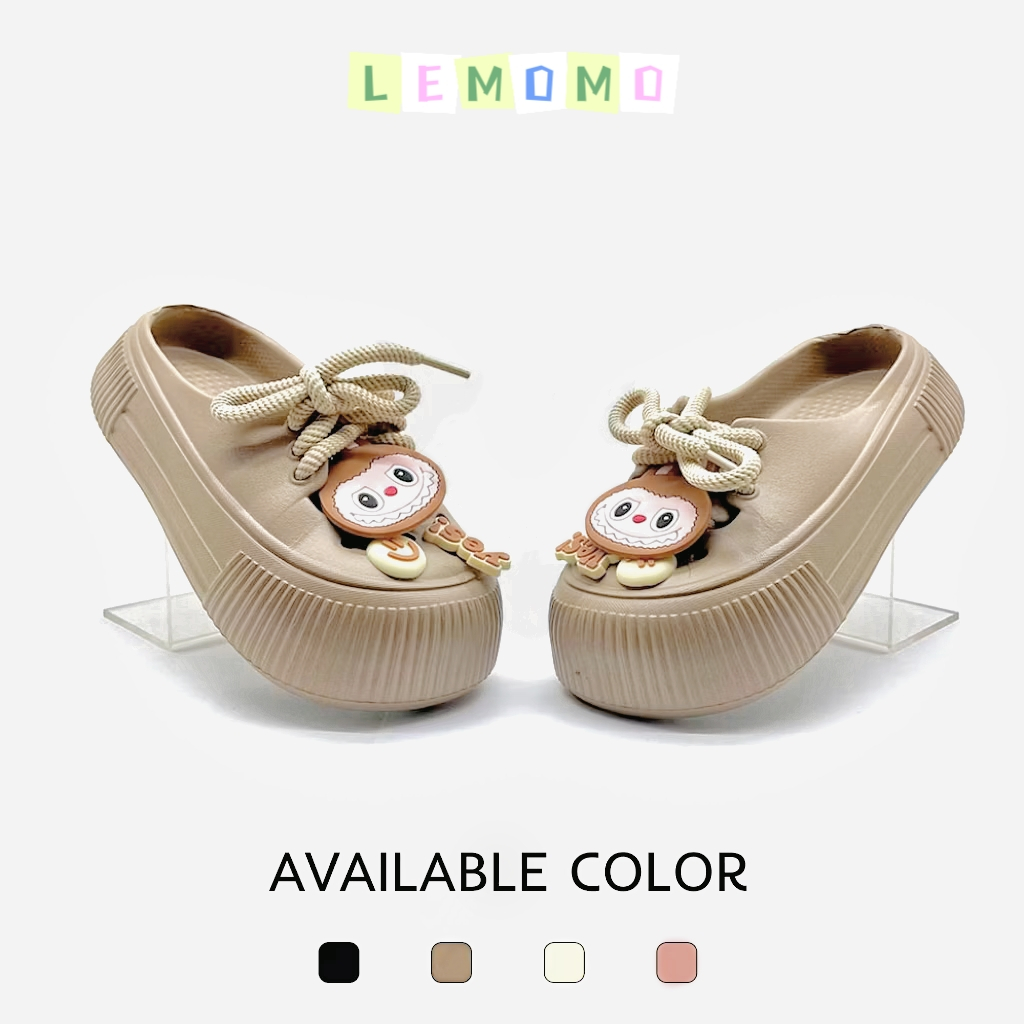 Sandal Biam Selop Sendal LABUBU Sepatu Karet Tail Wanita Sandal Jelly Crocs Anak Trendy LABUBU Sanda