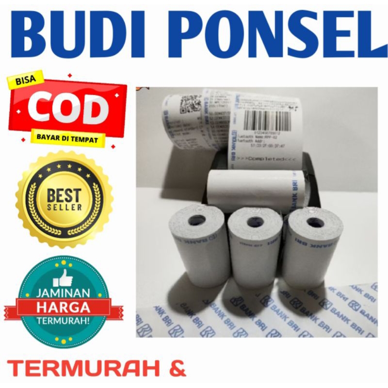 

Kertas Struk Kasir Thermal 58X30 57X30 LOGO BANK BRI ATAS BAWAH untuk BRILINK EDC BRI LINK / PRINTER MINI BLUETOOTH 58MM