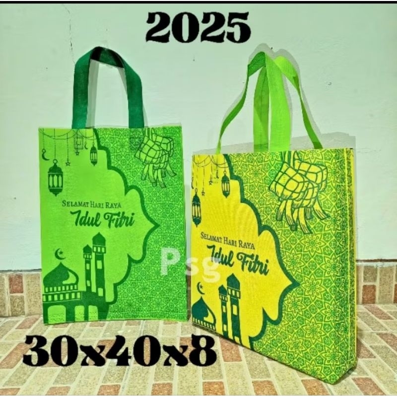 

Tas goodie Parcel hampers bingkisan edisi lebaran idul fitri gambar 2 SISI 30x40 parcel goodiebag