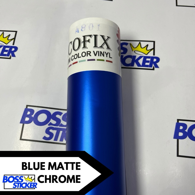 Sticker Blue Matte Chrome - Stiker Biru Tua Satin - Skotlet Biru Metalic Doff