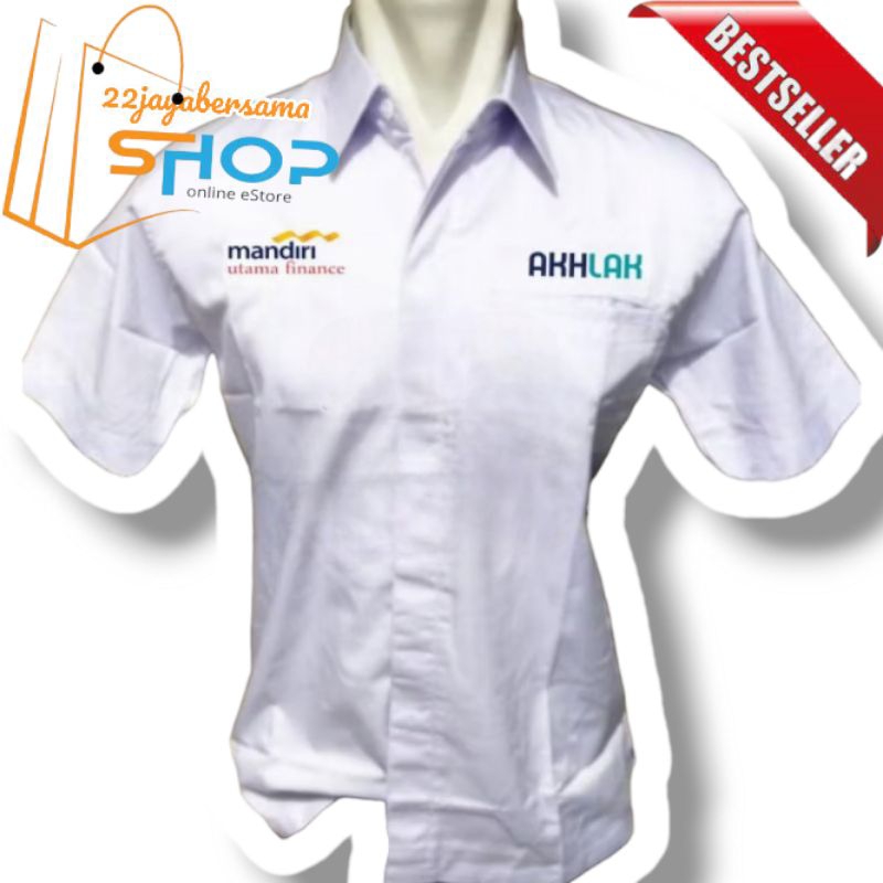 Kemeja bank mandiri utama finance | seragam bank mandiri utama finance full bordir