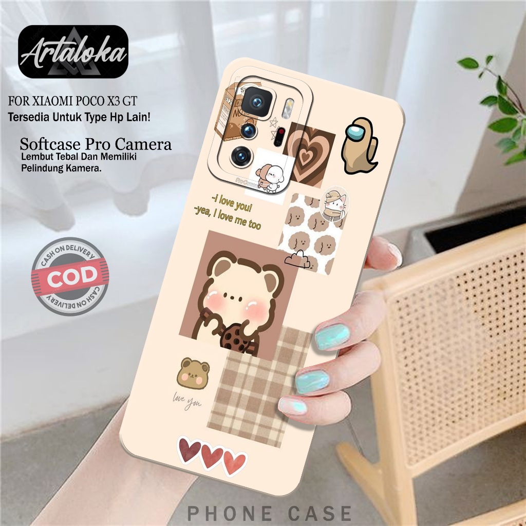 Softcase Hp Xiaomi Poco X3 GT Fashion Case Kartun Case Poco X3 GT Silikon TPU Pro Camera Casing Xiao
