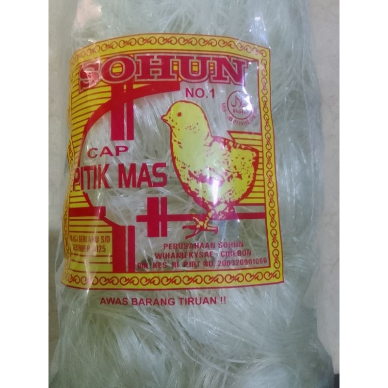 

Sohun cap Pitik Mas : Soun Mentah Pilihan dalam Kemasan Besar