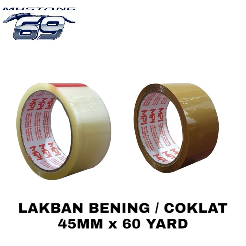 

Lakban bening / coklat 45mm x 60 yard kualitas top