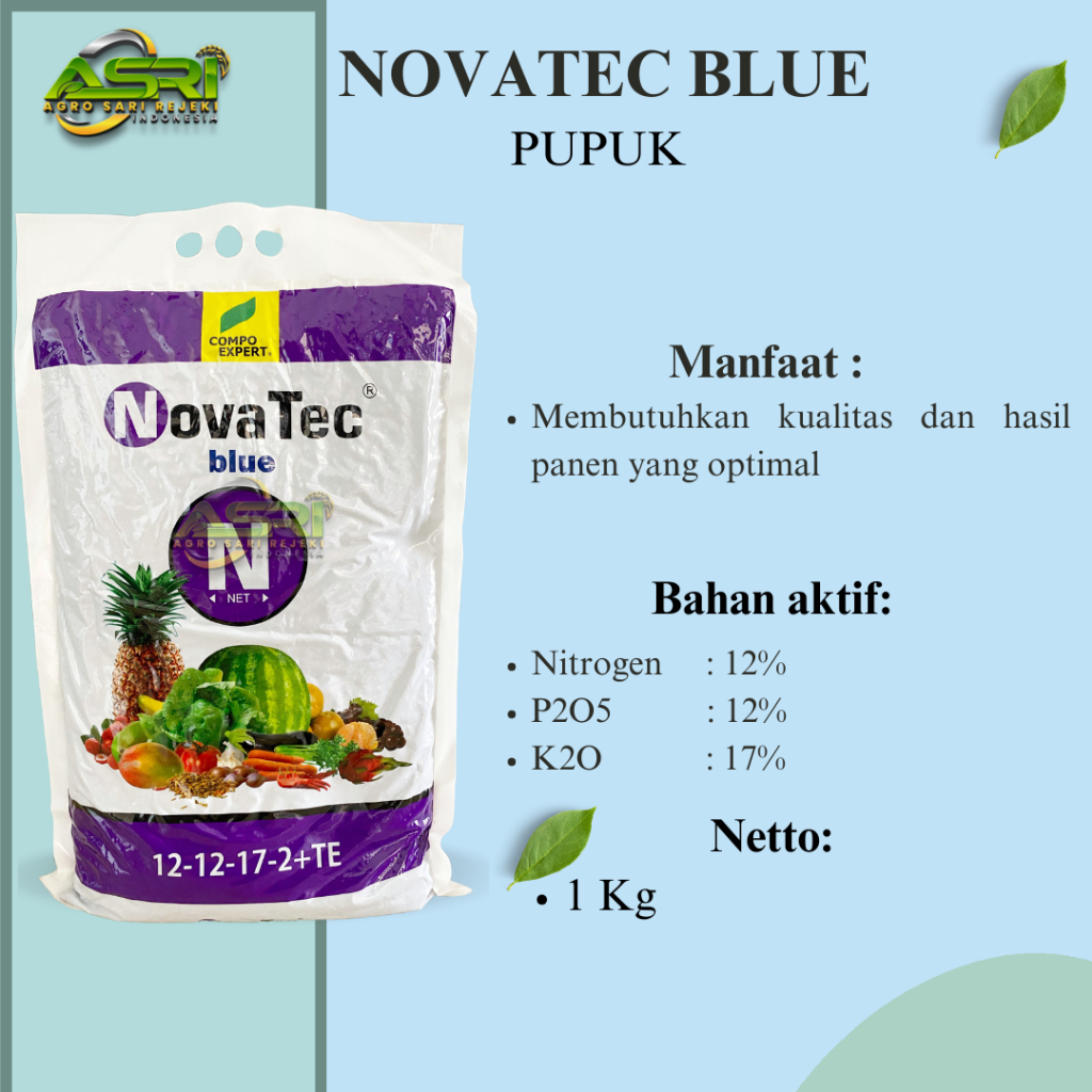 PUPUK ANORGANIK NOVATEC BLUE Kemasan 5KG 12-12-17-2+TE