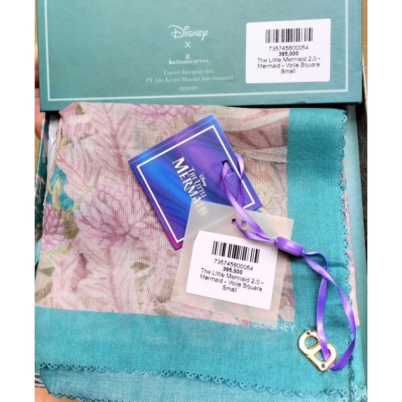 BS the little mermaid 2.0 buttonscarves New size small 90x90 cm