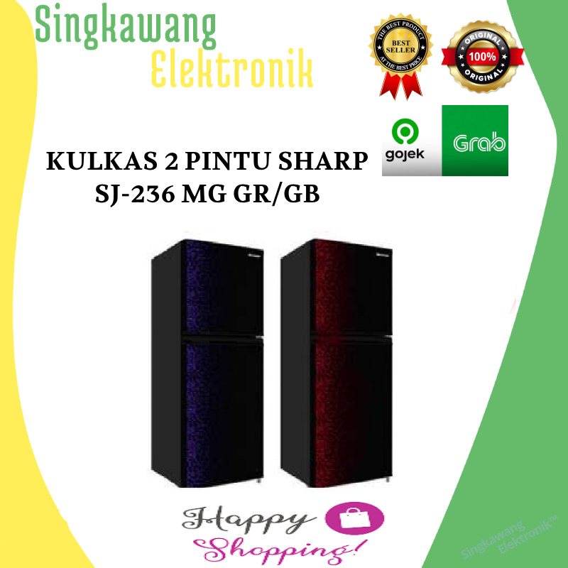 KULKAS 2 PINTU SHARP SJ-236 MG GR/GB