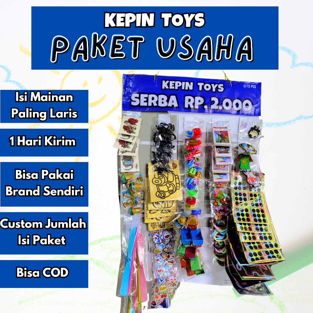 Paket mainan anak rentengan di warung termurah serba 2000an grosir terlaris dan terbagus