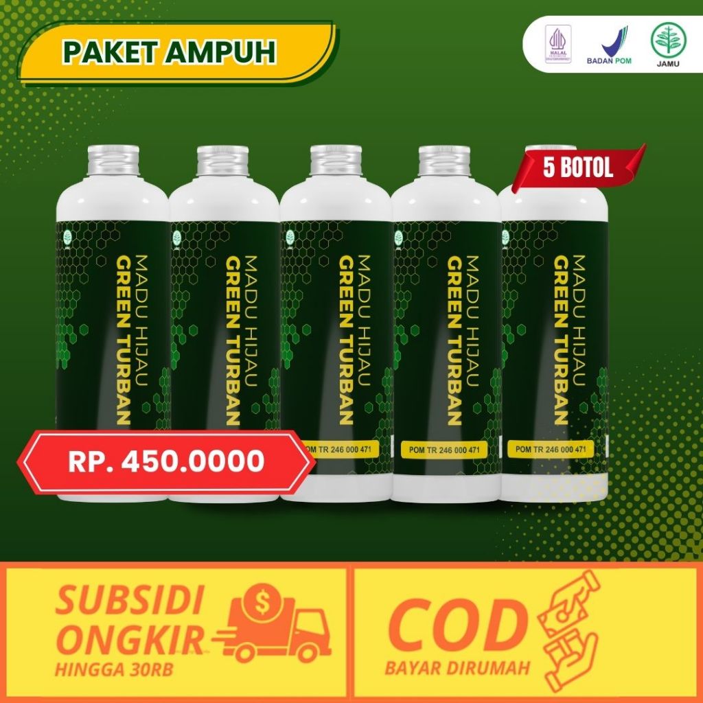 

Jus Spirulina 5 Botol - Madu Hijau Green Turban Untuk Asam Lambung Dan Gangguan Lambung